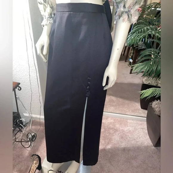 - PLUS SIZE ALEX EVENINGS BLACK FRONTSPLIT SKIRT ZIP & ELASTICBACK SIZE 16 - Picture 7 of 16